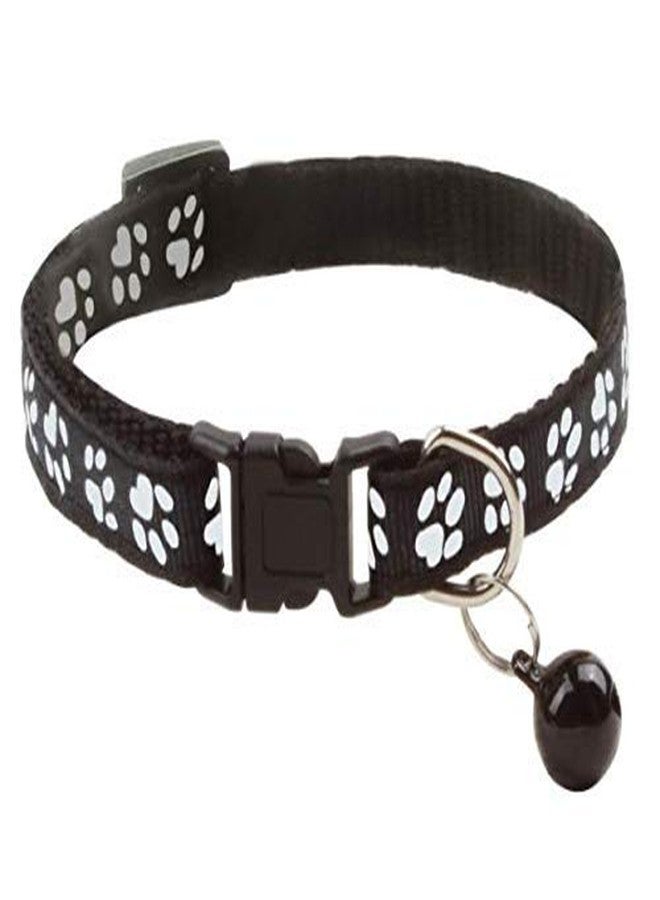 Litvibes Cat Collars Set of 3 with Bell,Kitten & Small Soft Adjustable Collar Safe,Solid Breakaway for Cats & Puppies,Cute Kitty Neckband with Paw Print- (Black,Yellow,Grey) - Image 2